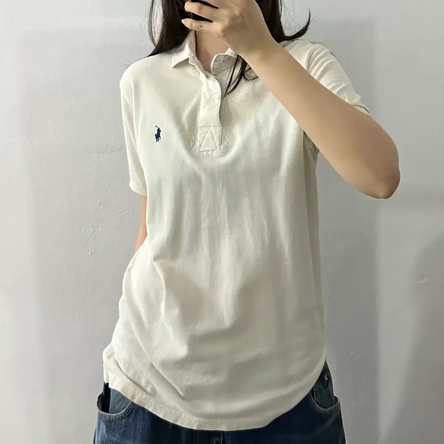 (M) 폴로 랄프로렌 반팔 카라티 화이트