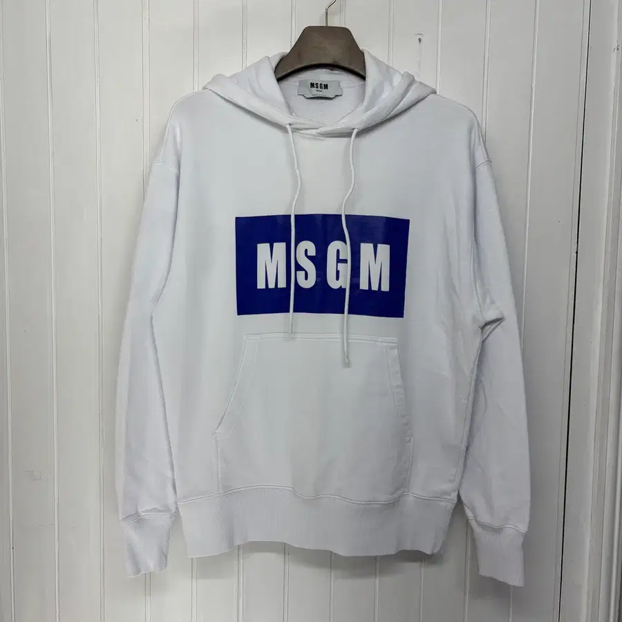MSGM 블루로고 화이트 후드티 S ㅡ0812