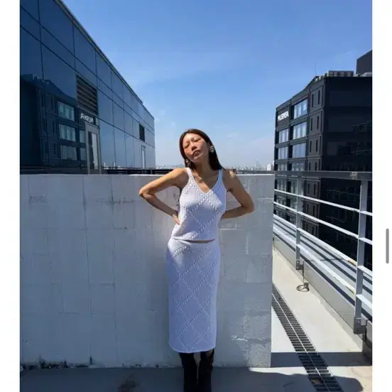 [매기] Flower Skirt (White)