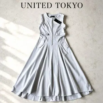 [ 새상품 ] UNITED TOKYO 플레어 원피스 색스 블루 2 일본제