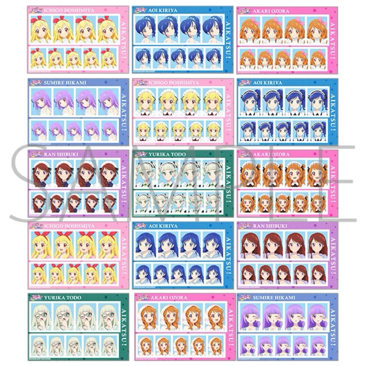 아이카츠 증명사진 브로마이드 카드 vol.2 이치고 아오이 아카리 스미레 유리카 아이엠스타 증사 굿즈