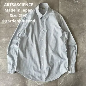 ARTS&SCIENCE 코튼 스트라이프 셔츠 사이즈 M 화이트 그레이