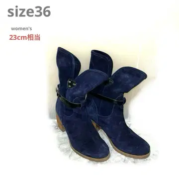 네이비 네이비 스웨이드 부츠 크림슨 size 36 (23cm 상당)
