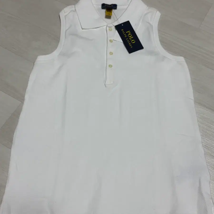 폴로 랄프로렌 화이트 민소매 카라셔츠 L/G