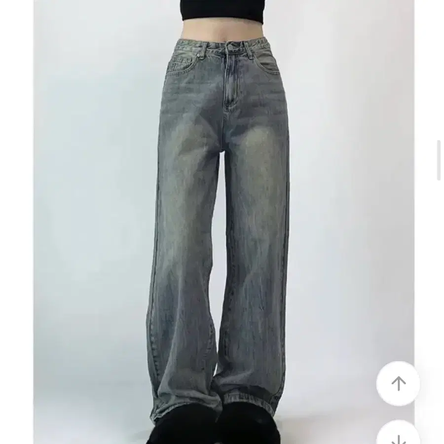 에이블리 미오 빈티지 워싱 데님 와이드팬츠