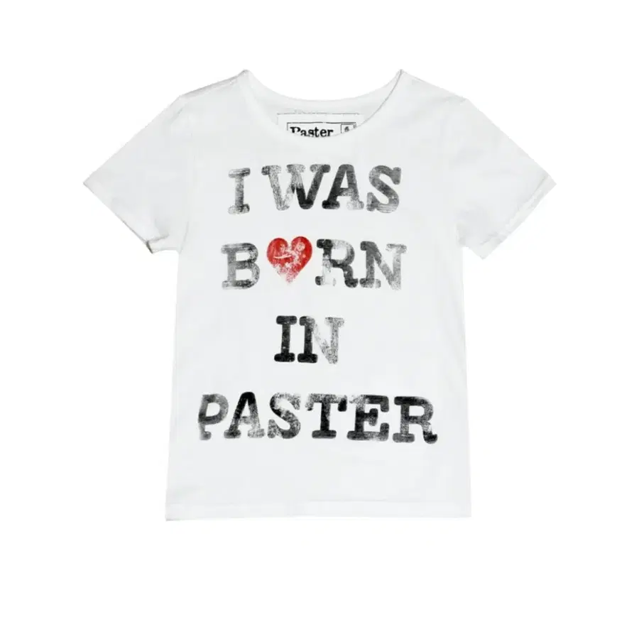 Paster I WAS BORN IN T-SHIRT 반팔 WHITE