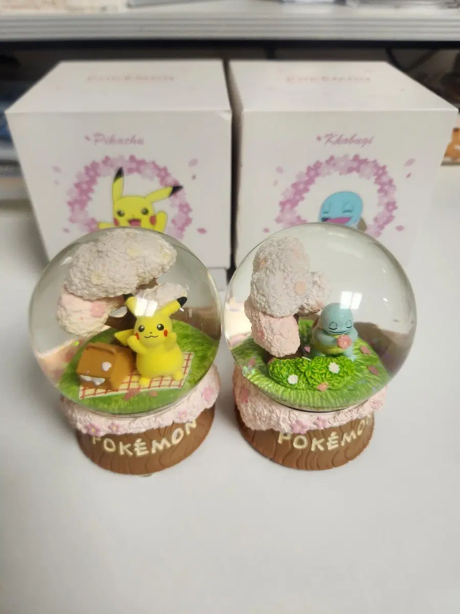 포켓몬스터 롯데리아 해피밀 벚꽃에디션 피카츄 꼬부기 스노우볼