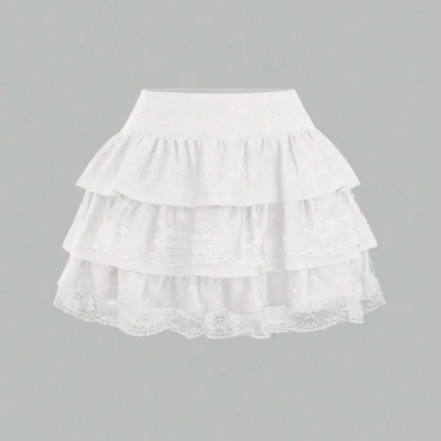 화이트 레이스 캉캉 미니 스커트 S
