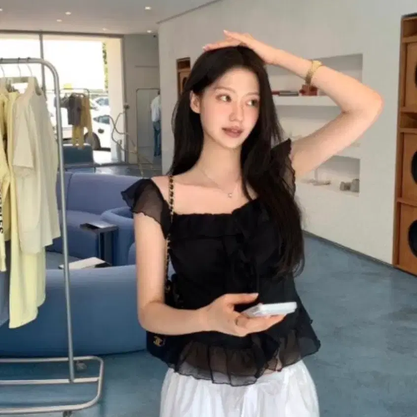새상품)르플레인 le plain 루비블라우스 Ruby blouse 블랙 S