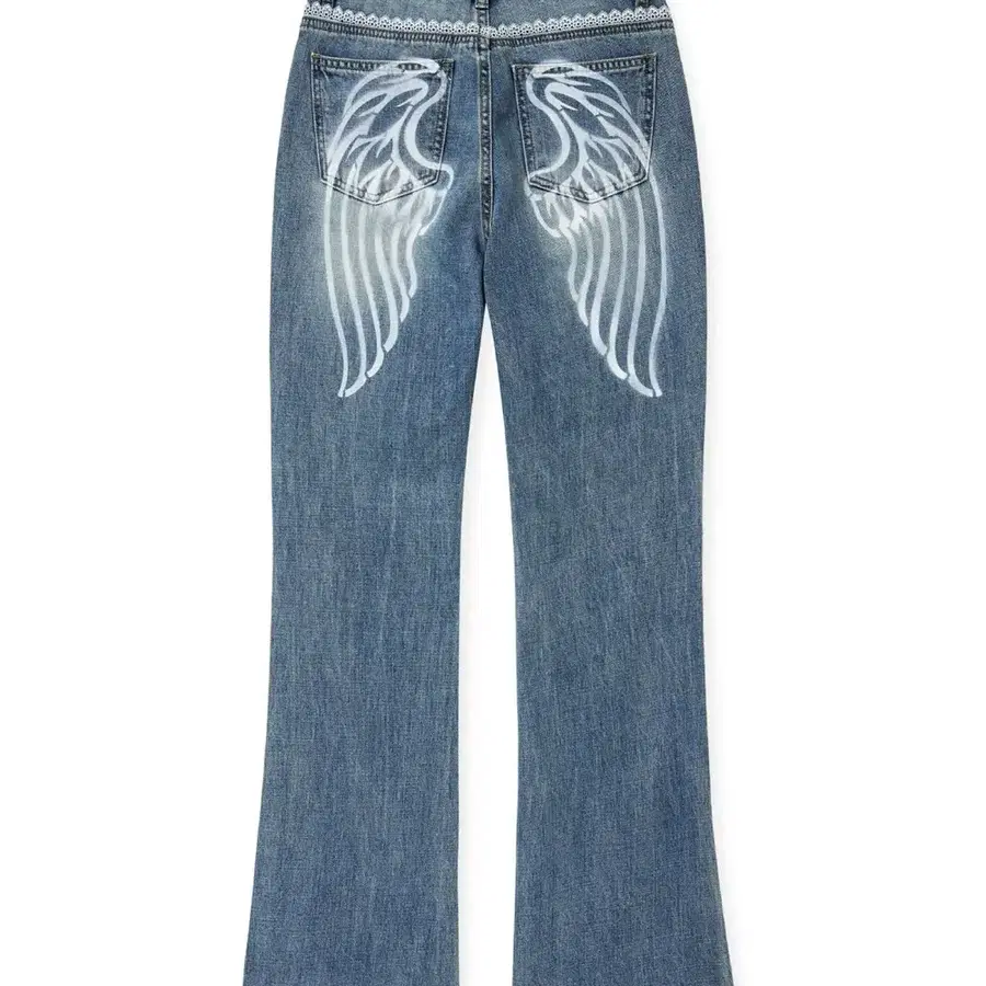 미드나잇무브 lace bt pants blue 레이스 데님 팬츠 청바지 S