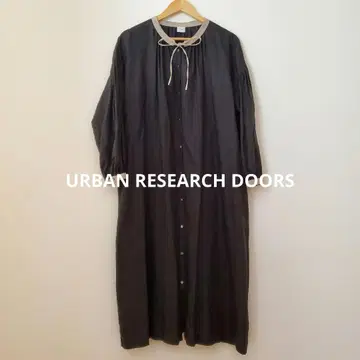 URBAN RESEARCH DOORS 바이컬러 린넨 원피스 루즈핏