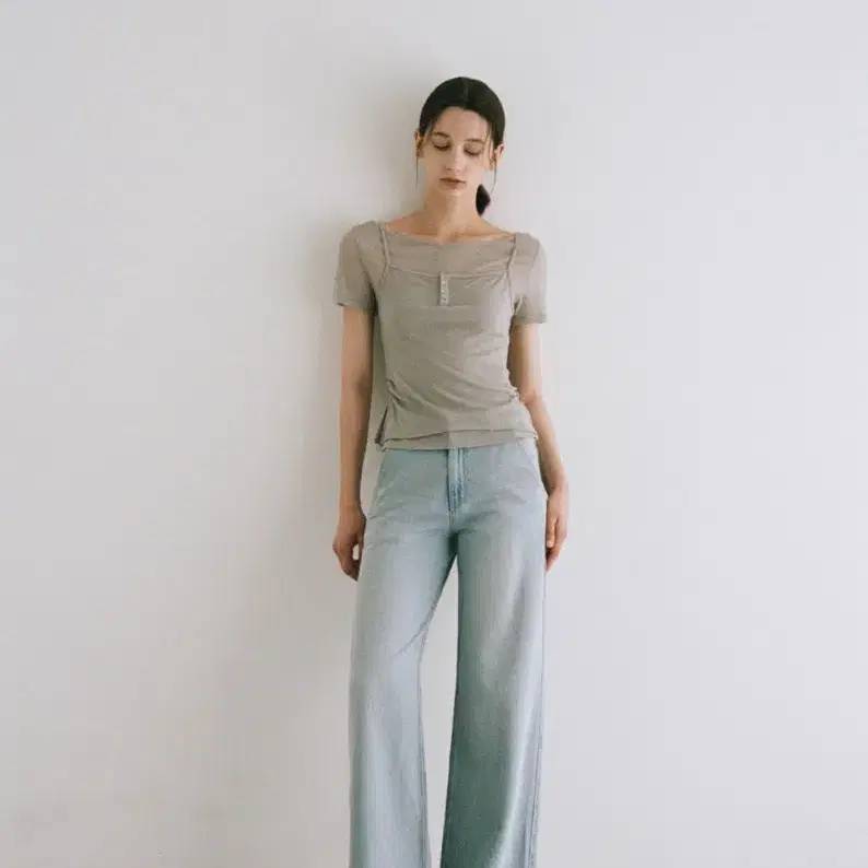 엘로주 Muse 레이어드 셋업세이지 그레이 택포함 새상품