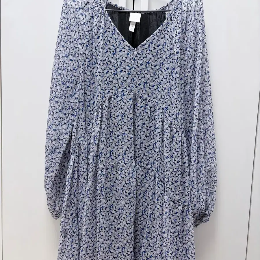 H&M 파랑 꽃무늬 원피스L