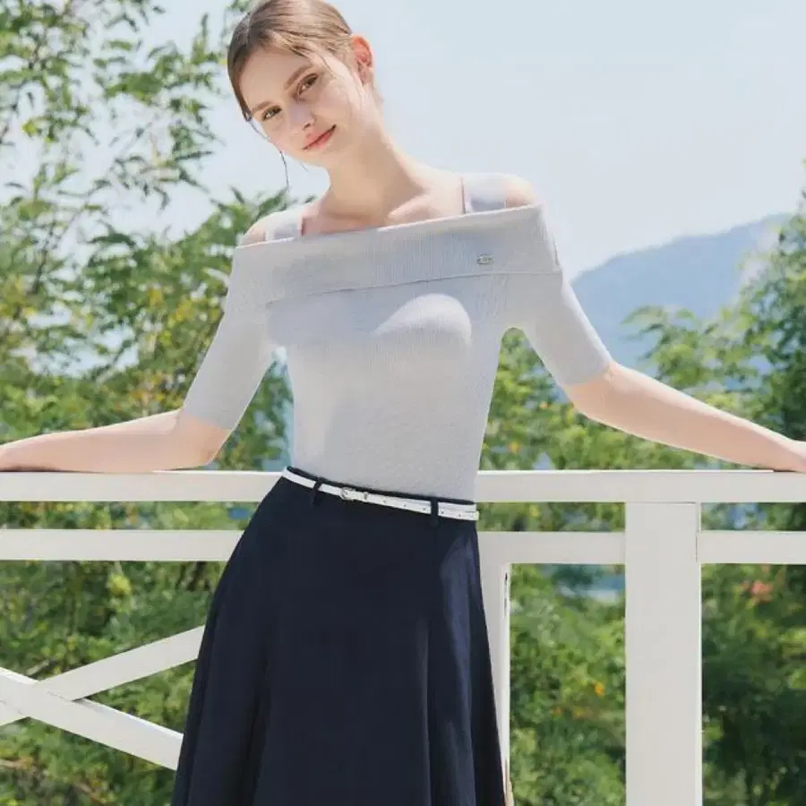 제로스트릿 니트 오프숄더