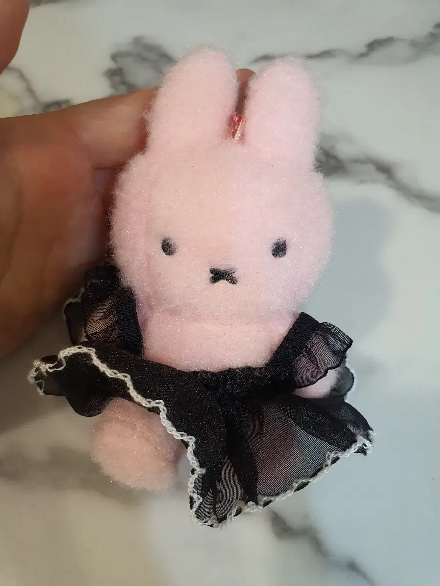 미피 인형 핑크색 블랙 레이스 원피스