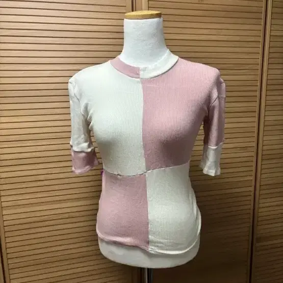 RUBY 도매택 배색 5부 반팔 티 티나니