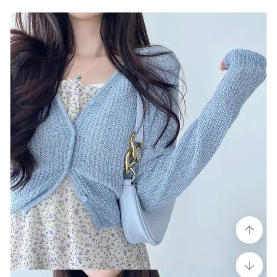 여름 크롭가디건 소라 하늘