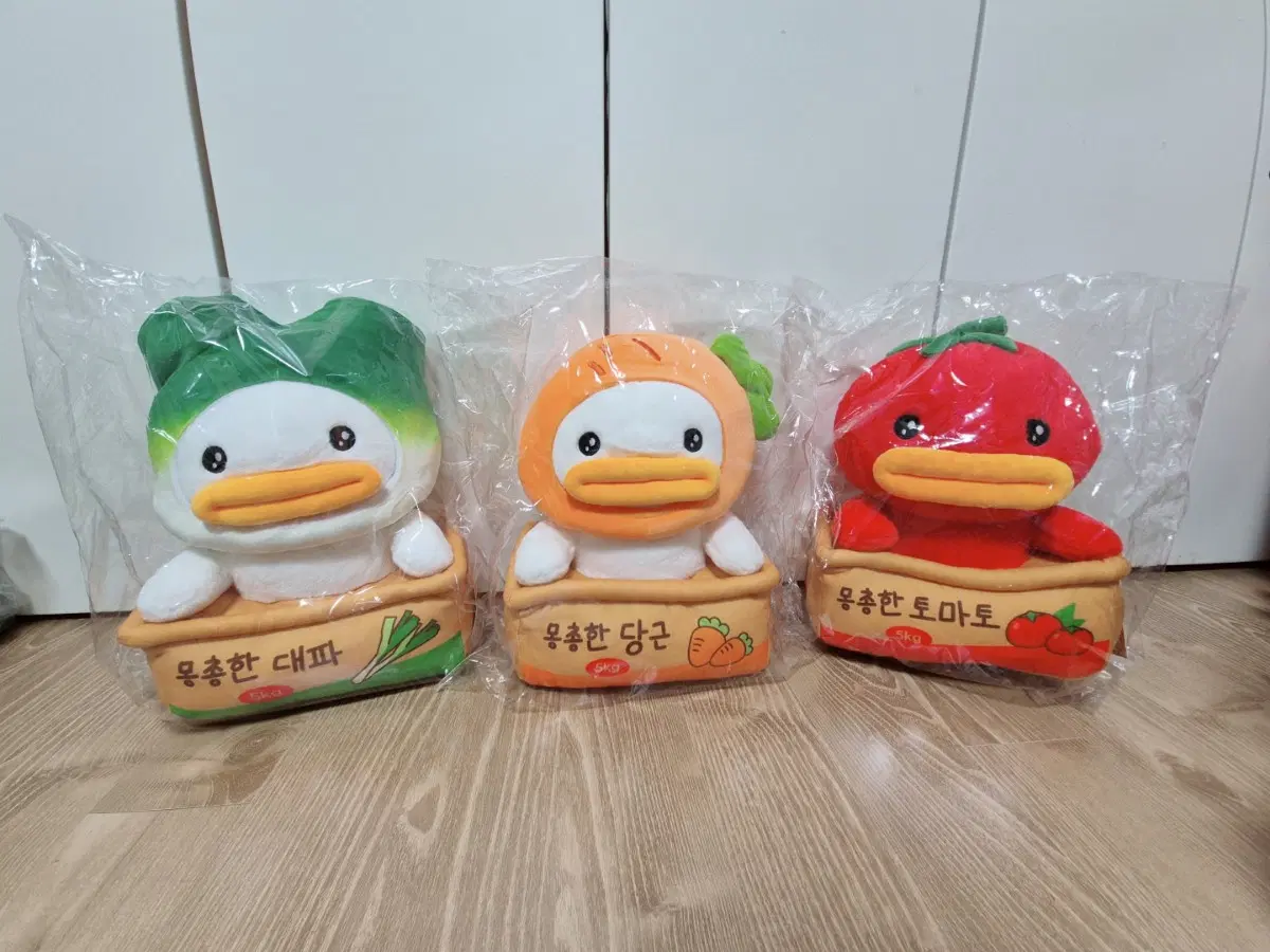 미개봉 정품)몽총한오리 농장(대파,당근,토마토) 27cm봉제인형