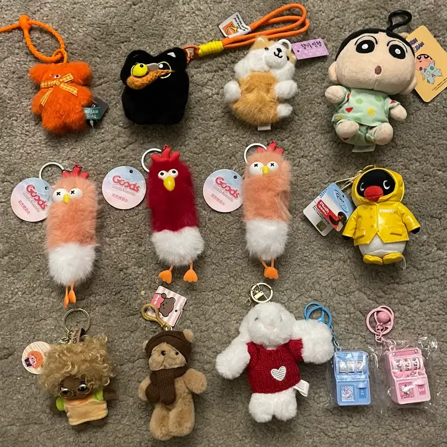 귀여운 인형키링 와사비베어, 짱구, 토끼, 검은고양이,향기인형 미니키링
