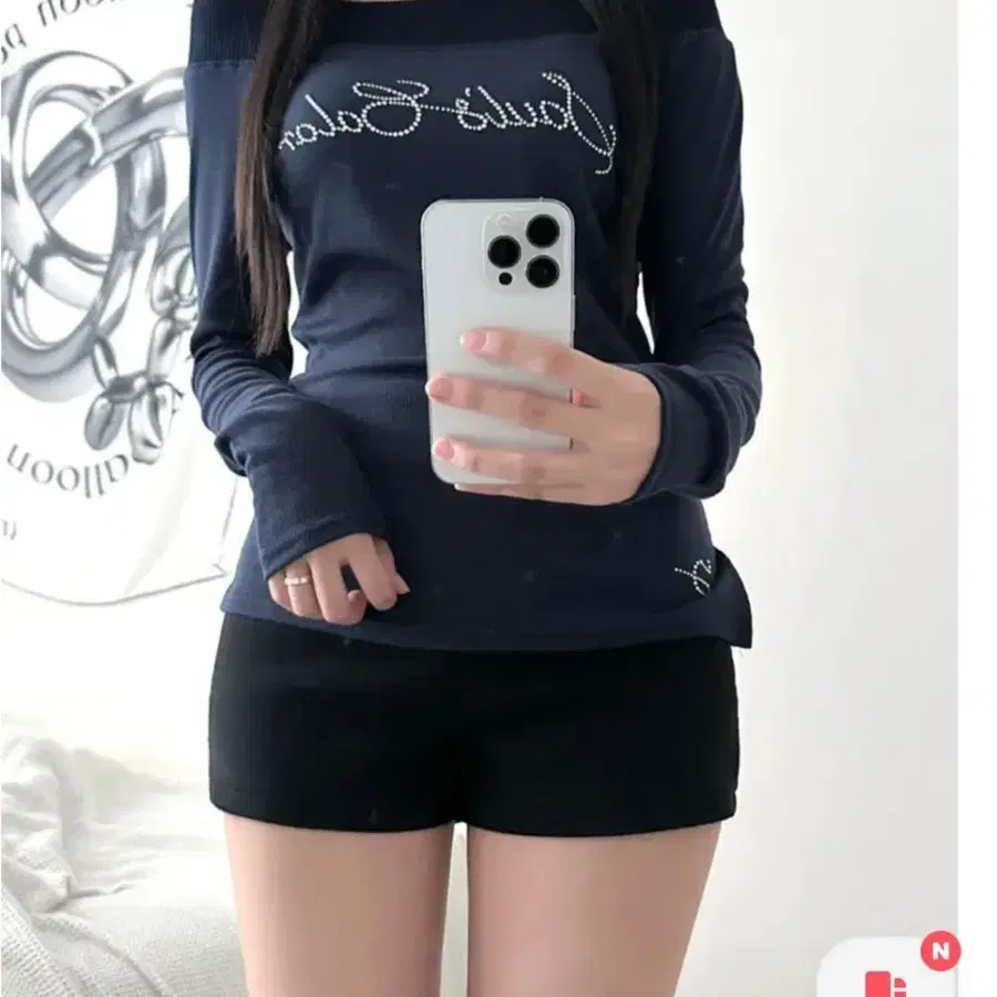 소울즈컬러 라인스톤 로고 긴팔티셔츠 (네이비,핑크,회색)