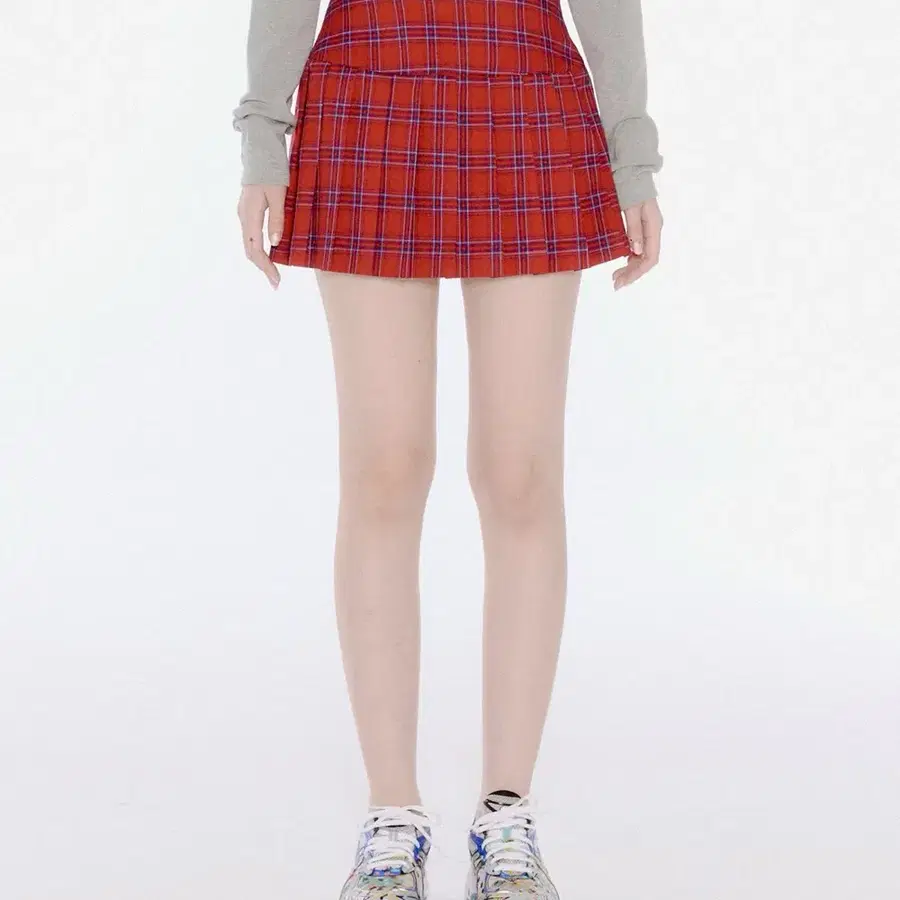 유희 PLEATS SKIRT RED 플리츠 스커트 치마 레드 M
