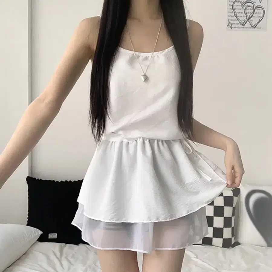 셔링 레이어드 나시 원피스