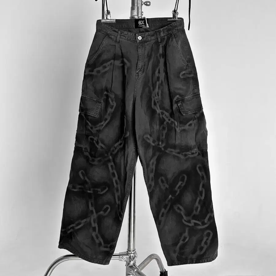 6X chain pattern denim pants 데님 팬츠 청바지