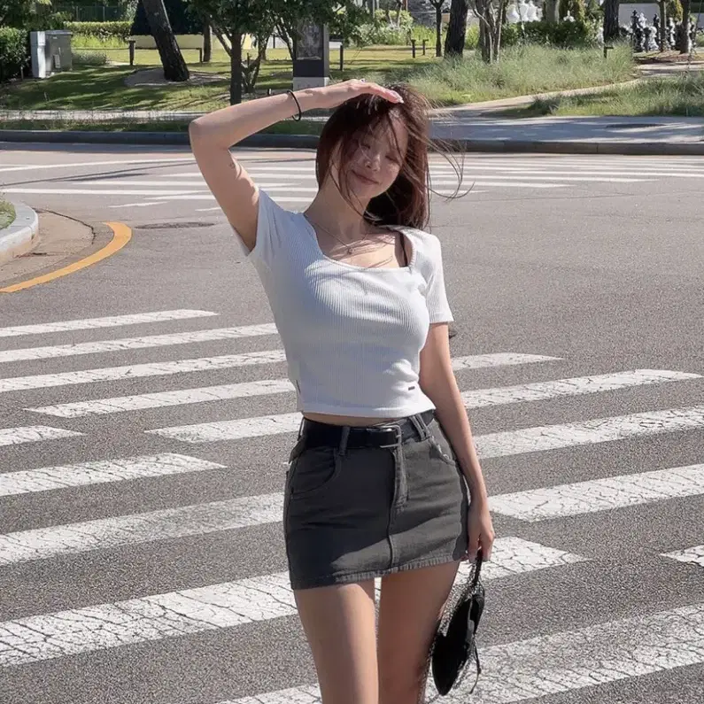 히프나틱 카지힐 벨트 치마바지 M
