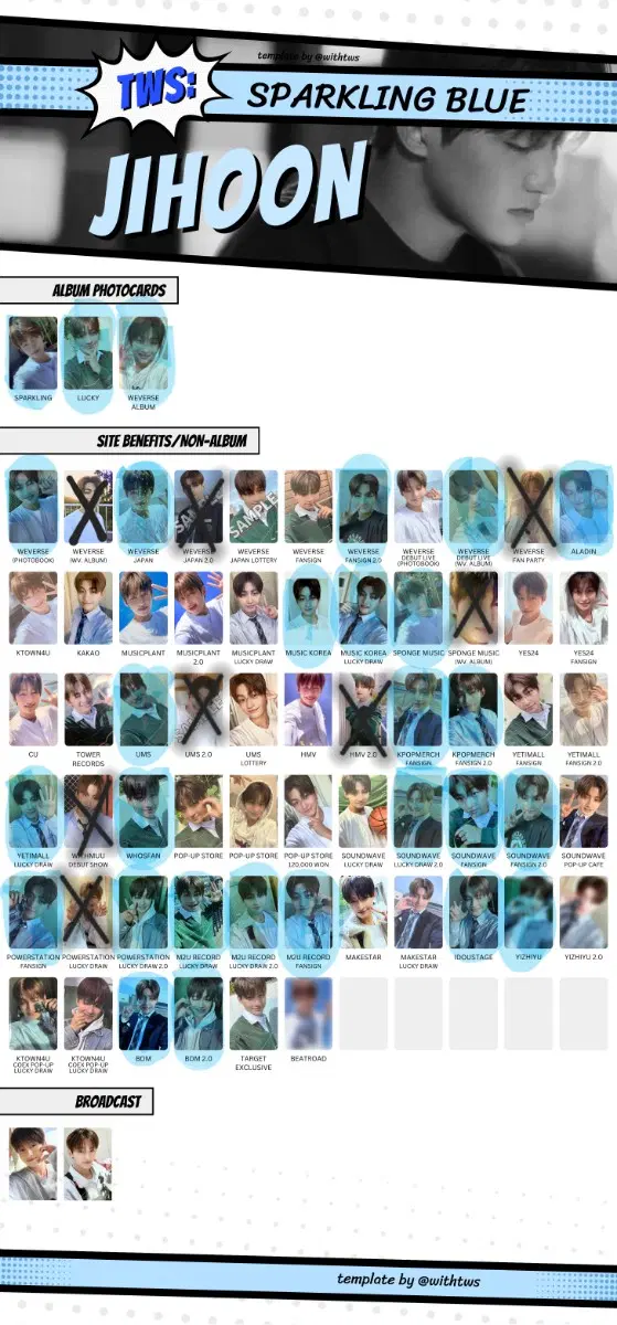 투어스 지훈 포카 구함 TWS JIHOON / SPARKLING BLUE, SUMMER BEAT