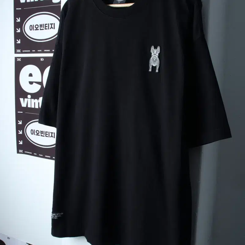 (XL-3XL) 라이프워크 반팔 티셔츠 빅사이즈 불독 블랙-H36811
