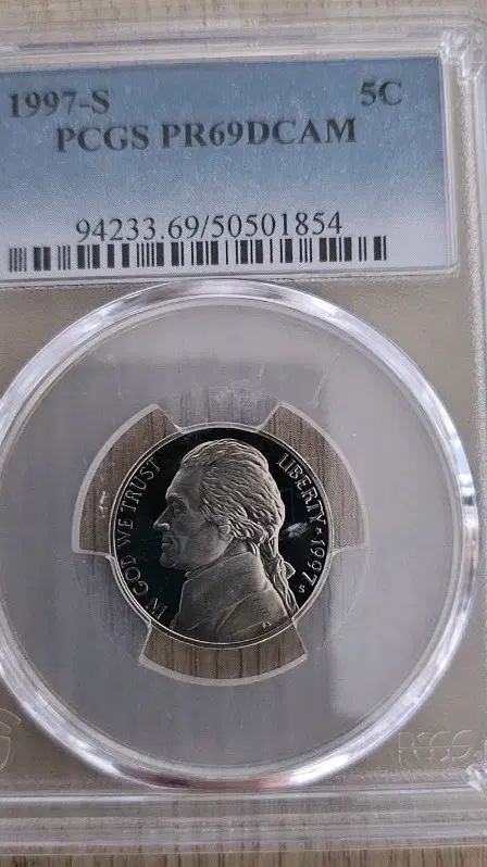 1997년 PCGS 69등급 닉켈 5센트 주화