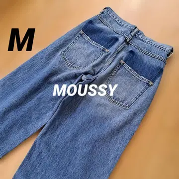 MOUSSY 마우지 크로스 허리 와이드 스트레이트 데님 M 사이즈 새상품급
