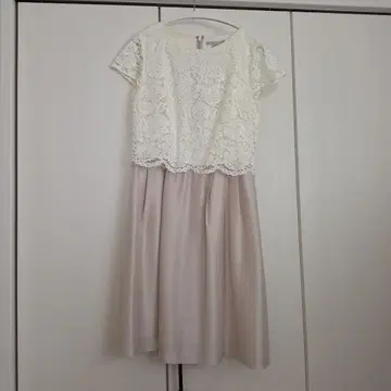 23구 레이스 절개 원피스 베이지