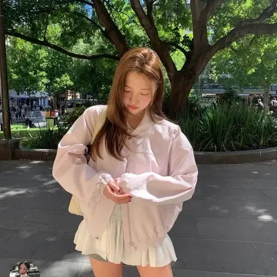 타낫 칼라 블루종 점퍼 라벤더 새상품