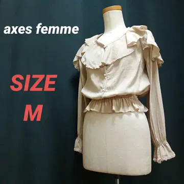axes femme 엑시즈팜 프릴 블라우스 레이스업 레이스 어깨