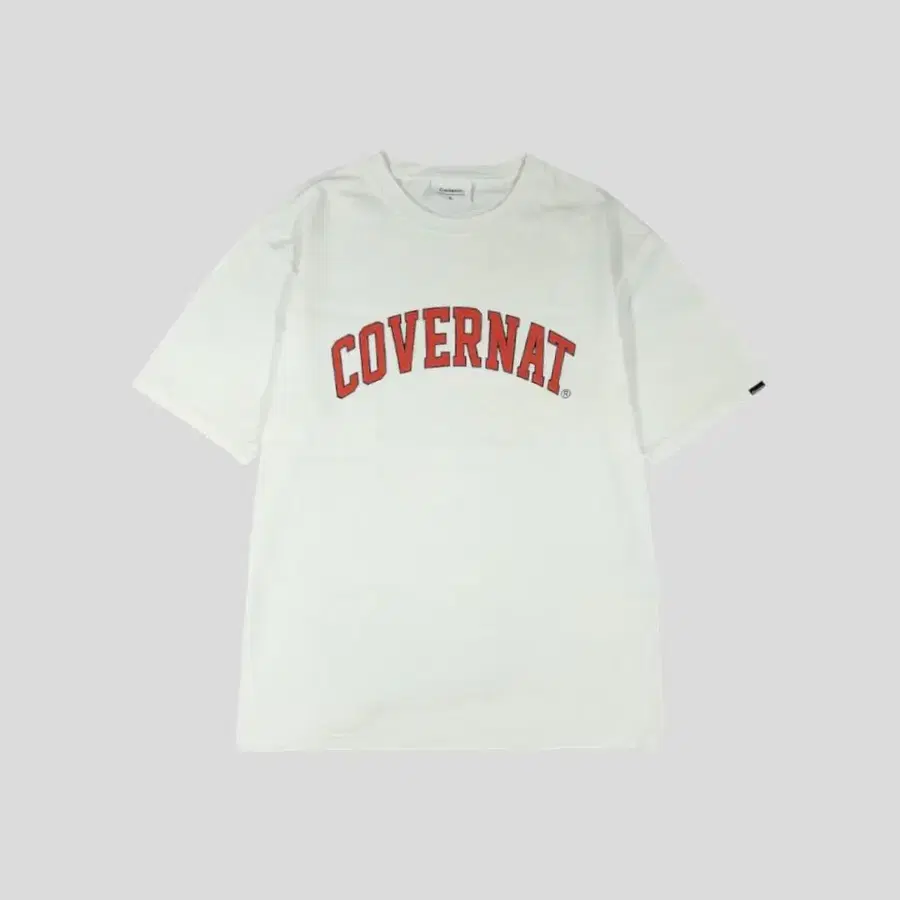 커버낫 화이트 레드 빅로고 스트릿 헤비코튼 반팔 티셔츠 L-XL