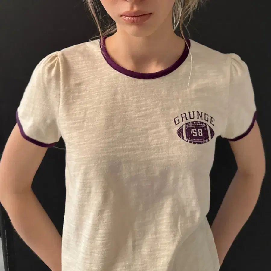썬번프로젝트 RUGBY RINGER PUFF T-SHIRT