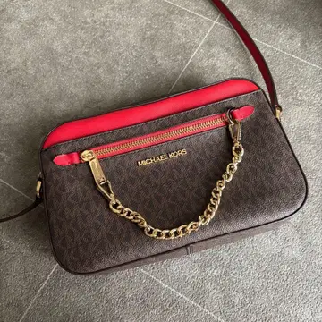 MICHAEL KORS 숄더백 브라운 레드