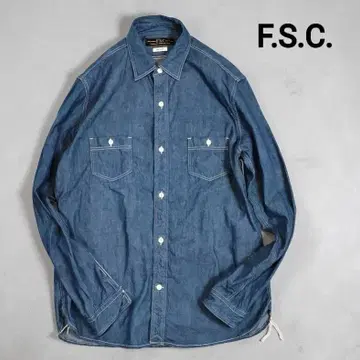 새상품급 프리먼즈 스포팅 클럽 데님 셔츠 공환 고정 바닥 일본제