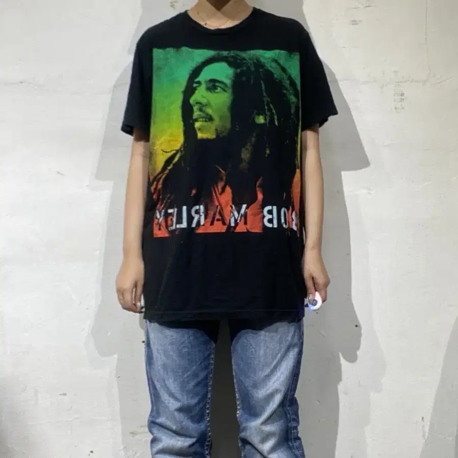 밥 말리 Bob Marley 빈티지 레게 그래픽 티셔츠 L