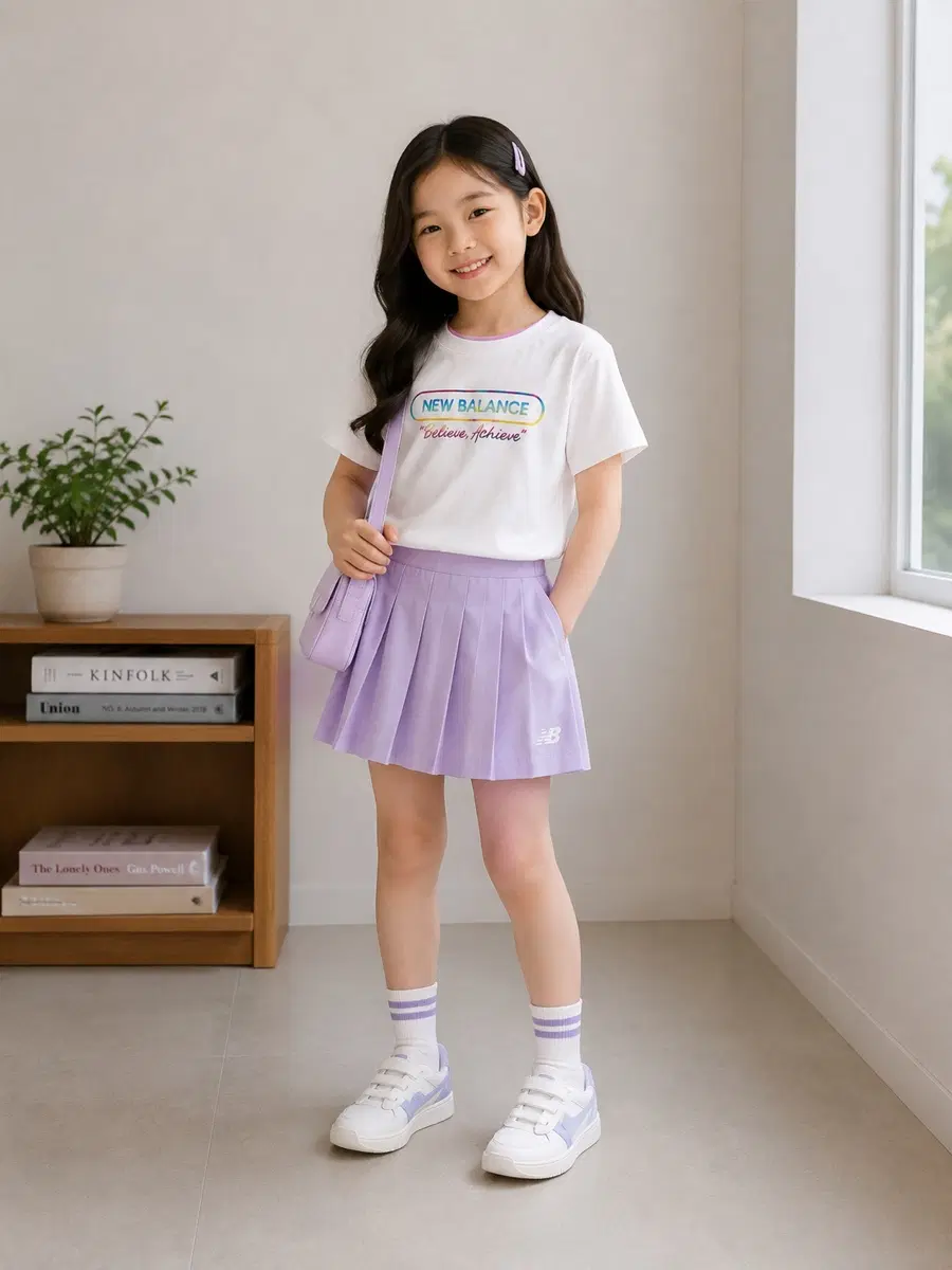 130사이즈 뉴발란스 화이트 반팔티셔츠 정품 키즈