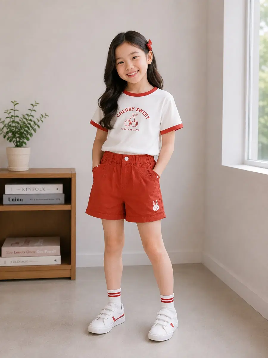 130사이즈 베베드피노 반바지 주황색