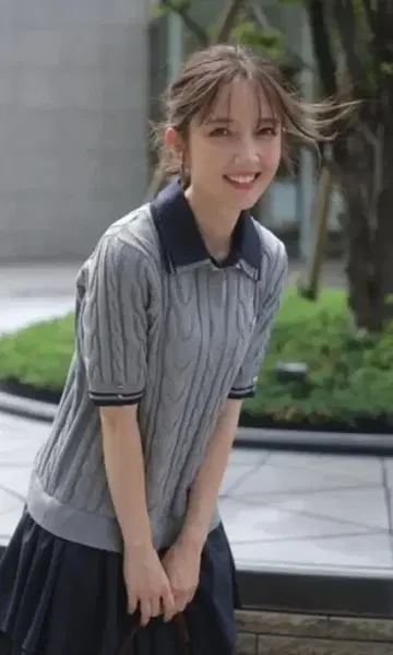 아푸와이저 리셰 케이블 스키퍼 레이어드 미니 원피스 그레이