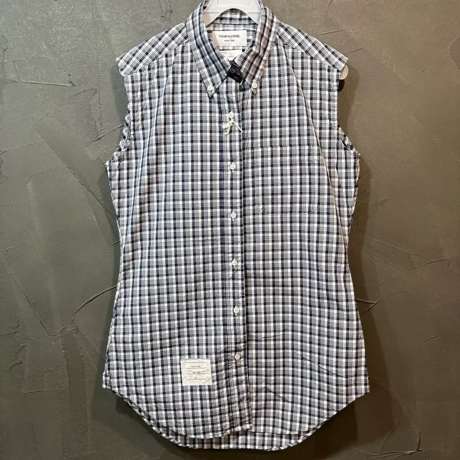 [3] THOM BROWNE 톰브라운 체크 민소매 셔츠