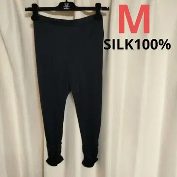 [ 새상품 ] 실크 100% 레깅스 M 사이즈 블랙 실크 스패츠