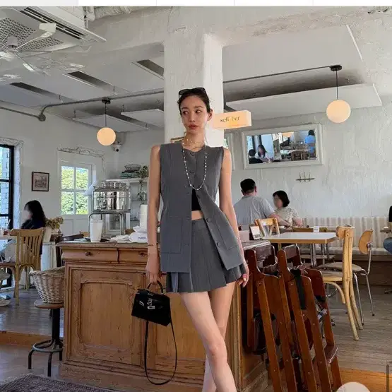 고걸 sam vest+skirt 셋업
