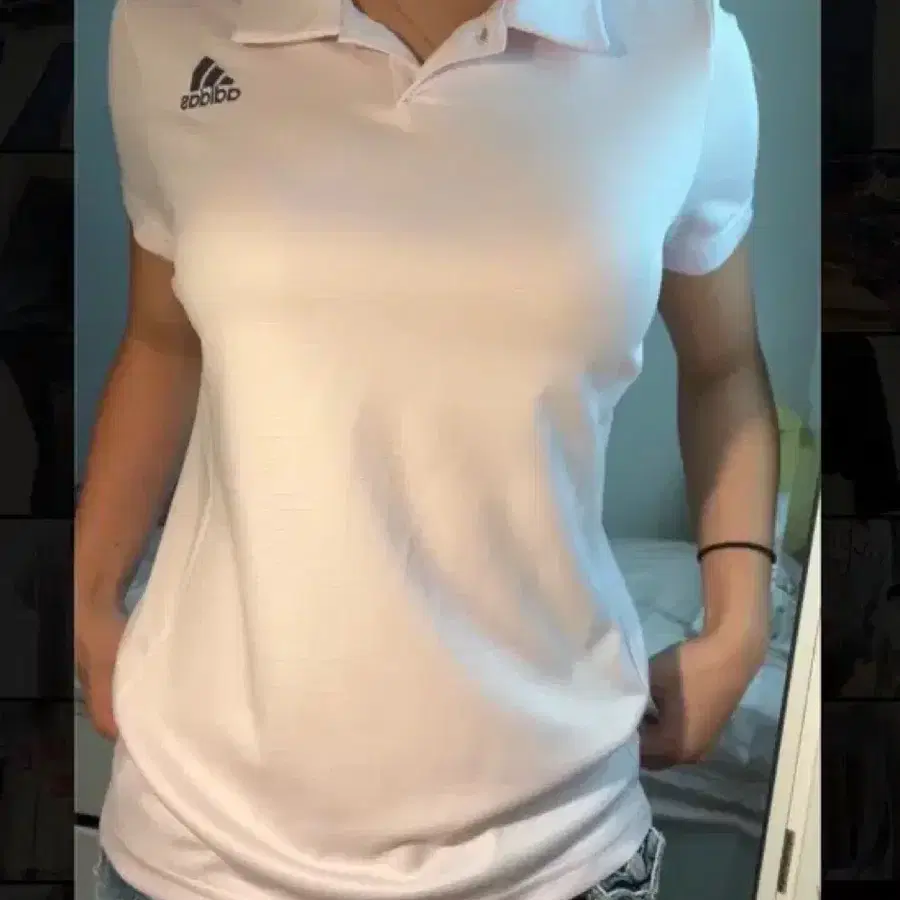 아디다스 반팔 카라티 핑크