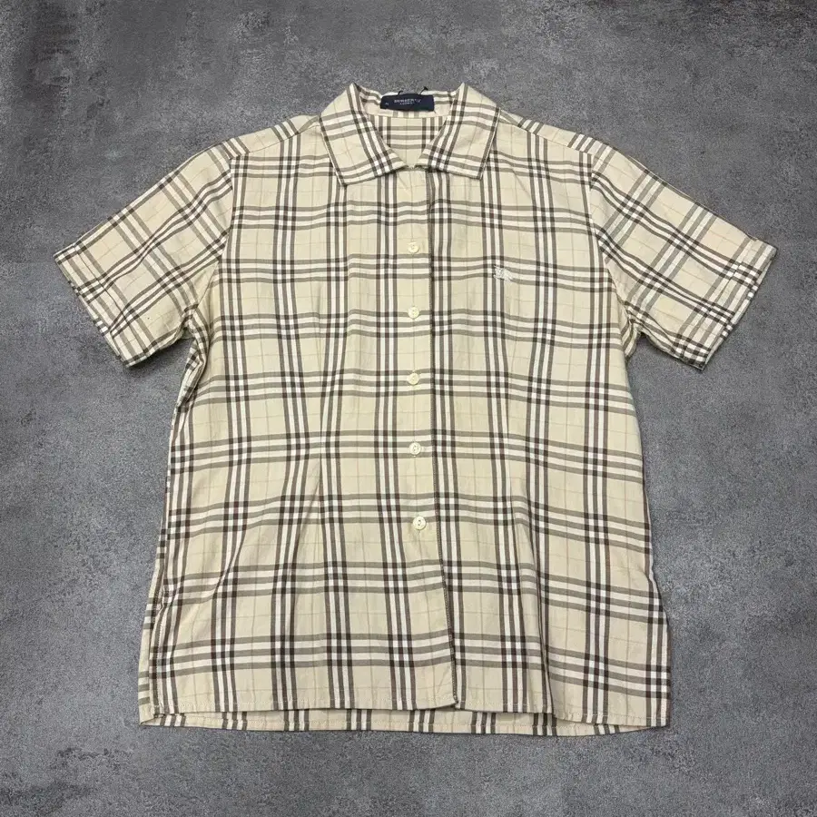 00s Burberry London Nova Check S/S Shirt Beige L