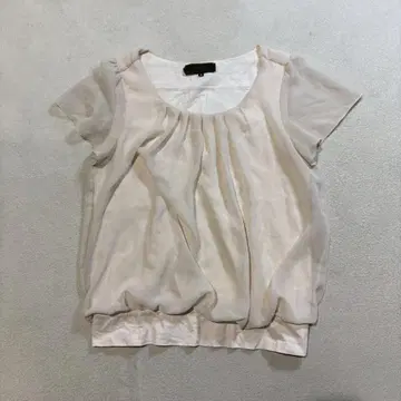 새상품급 선착순 언타이틀 반팔 쉬폰 블라우스 M 사이즈 아이보리