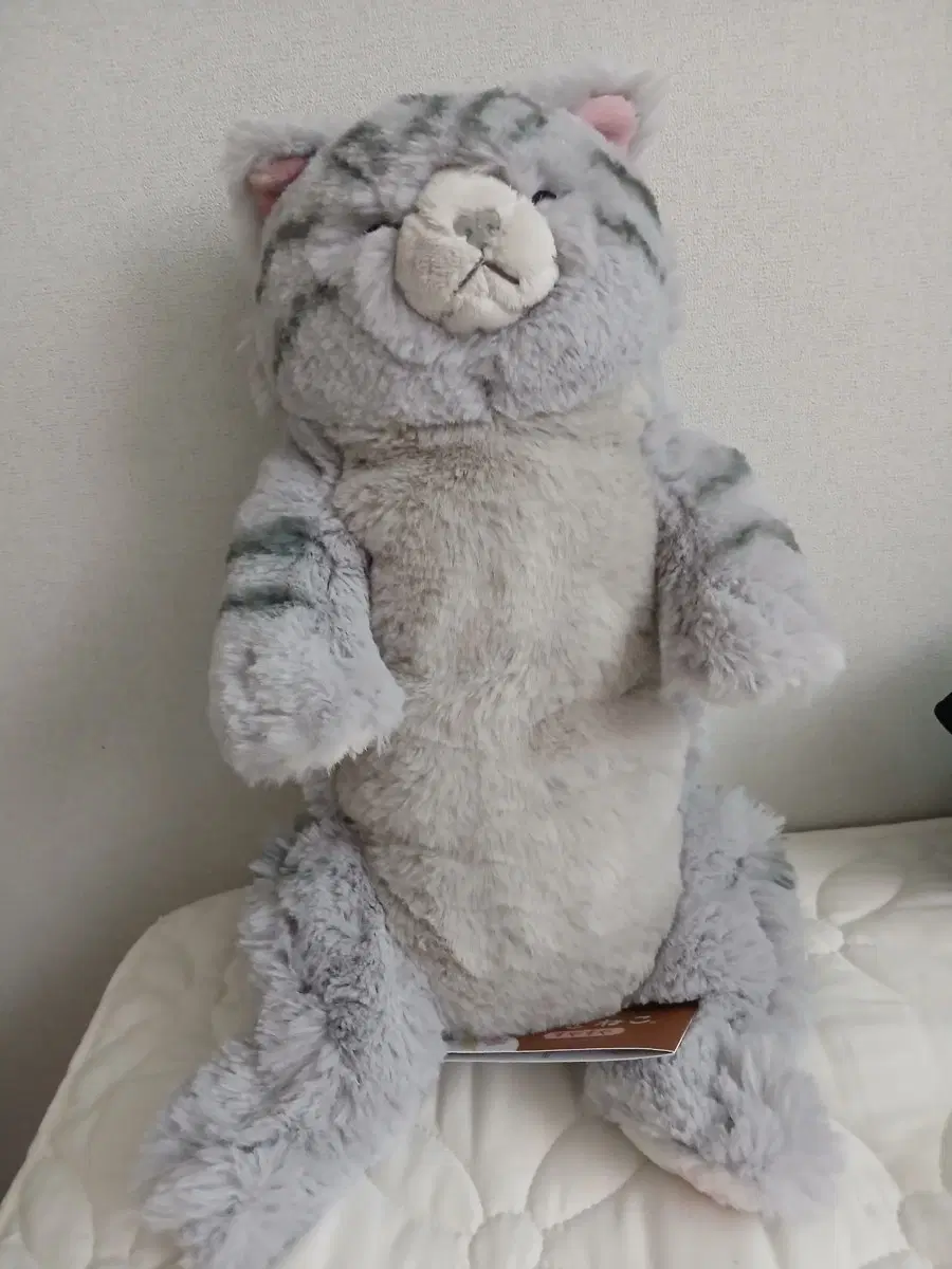 선레몬 쓰야쓰야 고양이인형 회색